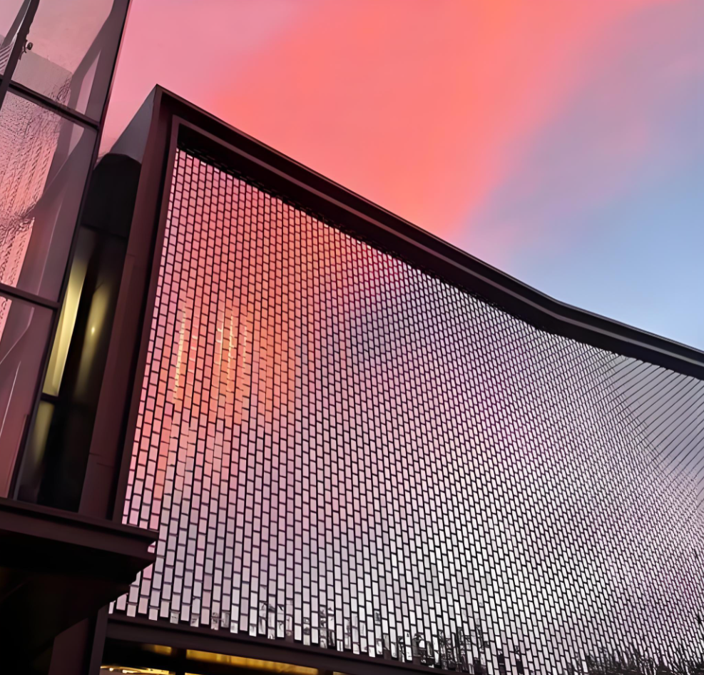 Modern Architecture Facade with Wind-Activated Dynamic Wall