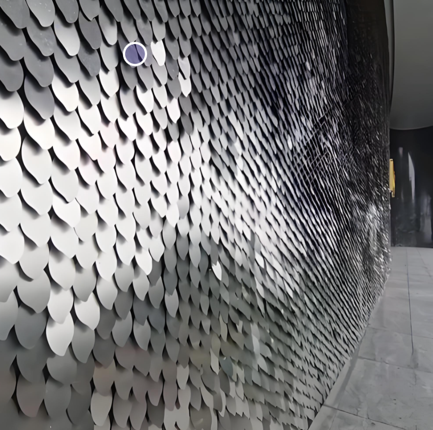 team-img Kinetic Wind Wall with Stainless Steel Shimmer Tiles