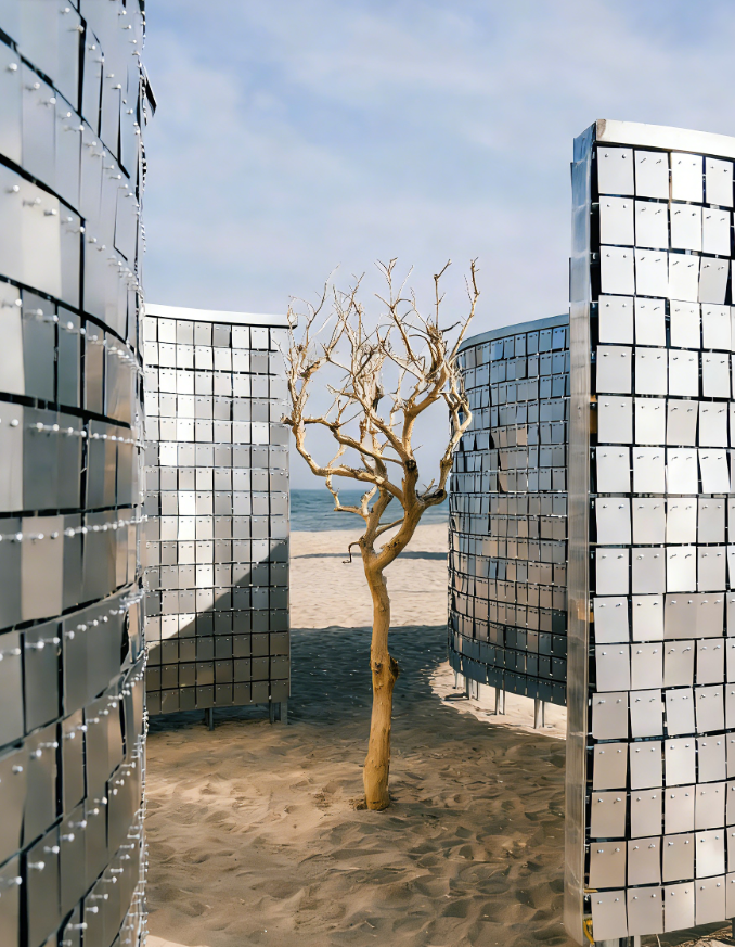 Low-Maintenance Silent Kinetic Wind Wall System